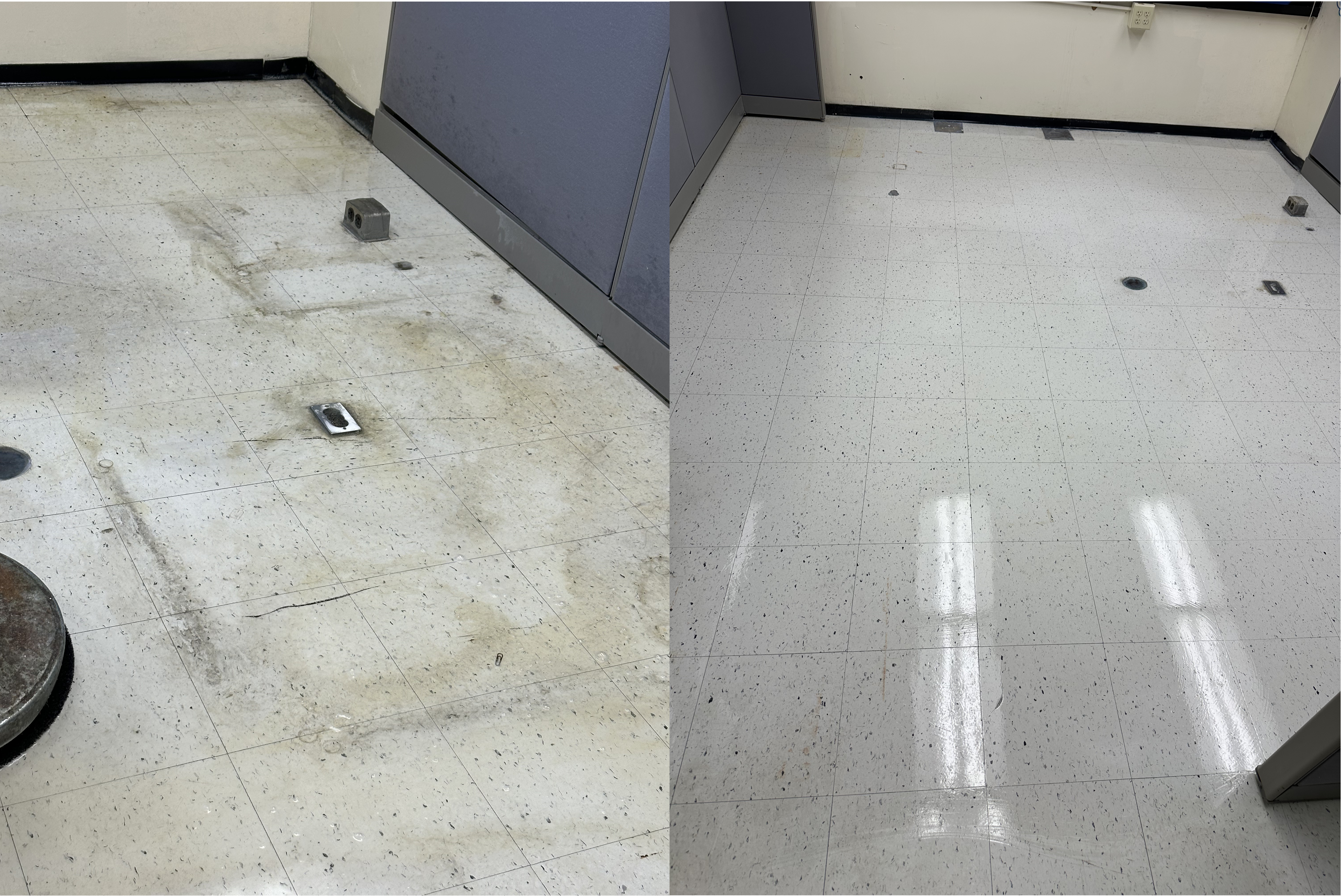 Pristine commercial tiling after power washing